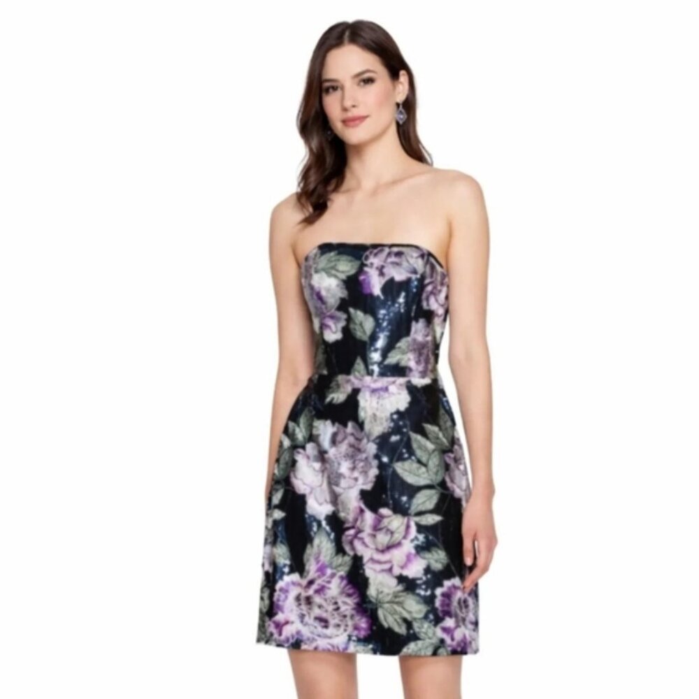 NWT Marchesa Notte Strapless Sequin Mini Cocktail Dress